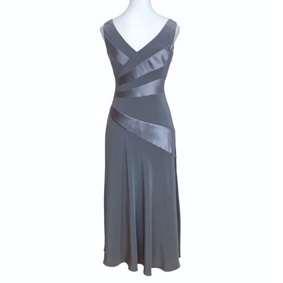 Austin Reed Gray Satin Midi Dress - Picture 3 of 10